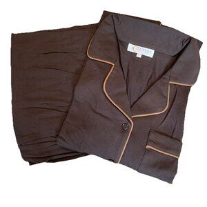 TEXERE Women's Bamboo Pajamas Size M Chocolate Long Sleeve Stretch Knit NEW